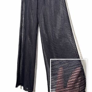 Jordan Taylor High-waisted, wide-leg mesh pants size L